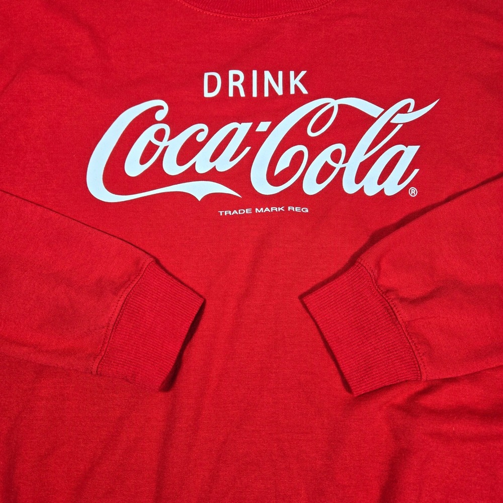 Coca-Cola Womens Red Graphic Sweatshirt Drink Coke Classic Logo Medium RN 117508 - Picture 6 of 9